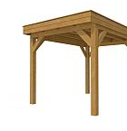 Buitenverblijf plat dak Premium I, douglas, basismodel XL/B, 257x357 cm, groen geïmpregneerd.