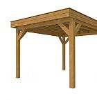 Buitenverblijf plat dak Premium I, douglas, basismodel XXL/C, 307x399 cm, groen geïmpregneerd.