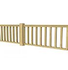 Hekwerk recht vuren type D, 328,5 x 73 cm, groen geïmpregneerd.