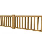 Hekwerk recht douglas type D, 328,5 x 73 cm, groen geïmpregneerd.