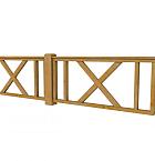 Hekwerk met kruis douglas type D, 328,5 x 73 cm, groen geïmpregneerd.