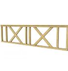 Hekwerk met kruis vuren type C, 278,5 x 73 cm, groen geïmpregneerd.