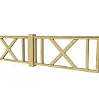 Hekwerk met kruis vuren type D, 328,5 x 73 cm, groen geïmpregneerd.