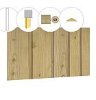 Banddeel vuren enkelzijdige topgevel t.b.v. zadeldak Excellent XXL, groen geïmpregneerd.