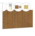 Halfhouts rabat plankenset douglas bij wand D, 328,5 x 224 cm, groen geïmpregneerd.