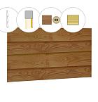 Zweeds rabat plankenset douglas bij wand C, 278,5 x 224 cm, groen geïmpregneerd.