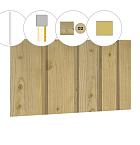 Banddeel plankenset vuren bij wand B, 228,5 x 224 cm, groen geïmpregneerd.