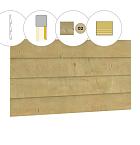 Zweeds rabat plankenset vuren bij wand D, 328,5 x 224 cm, groen geïmpregneerd.