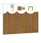 Halfhouts rabat plankenset douglas bij wand B, t.b.v. dubbele deur, 228,5 x 224 cm, groen geïmpregneerd.