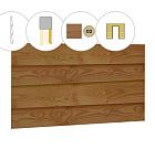 Zweeds rabat plankenset douglas bij voorwand B, t.b.v. enkele deur, 228,5 x 285 cm, groen geïmpregneerd.