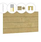 Zweeds rabat plankenset vuren bij voorwand A, t.b.v. enkele deur, 178,5 x 285 cm, groen geïmpregneerd.