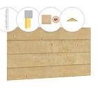 Zweeds rabat vuren enkelzijdige topgevel t.b.v. kapschuur Excellent XXL, kleurloos geïmpregneerd.