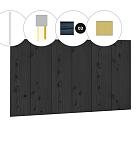 Halfhouts rabat plankenset douglas bij achterwand B, 228,5 x 125 cm, zwart geïmpregneerd.