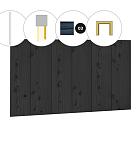 Halfhouts rabat plankenset douglas bij wand C, t.b.v. dubbele deur, 278,5 x 224 cm, zwart geïmpregneerd.