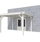 Buitenverblijf aan huis Excellent I, vuren, basismodel L/D, 357x299 cm, wit gespoten.