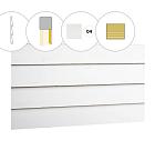 Zweeds rabat plankenset vuren bij achterwand E, 371 x 125 cm, wit gespoten.