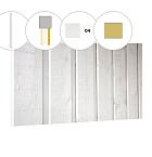 Banddeel plankenset vuren bij achterwand A, 178,5 x 125 cm, wit gespoten.