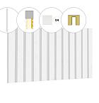 Rhombusprofiel plankenset vuren bij voorwand A, t.b.v. enkele deur, 178,5 x 285 cm, wit gespoten.