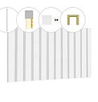 Rhombusprofiel plankenset vuren bij voorwand D, t.b.v. dubbele deur, 328,5 x 285 cm, wit gespoten.