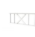 Hekwerk met kruis vuren type A, 178,5 x 73 cm, wit gespoten.