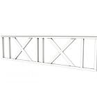 Hekwerk met kruis vuren type C, 278,5 x 73 cm, wit gespoten.