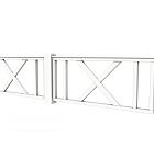 Hekwerk met kruis vuren type D, 328,5 x 73 cm, wit gespoten.