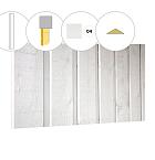 Banddeel vuren enkelzijdige topgevel t.b.v. zadeldak Excellent XXL, wit gespoten.