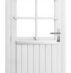 Vuren enkele 6-ruits deur inclusief kozijn, linksdraaiend, 90 x 201 cm, wit gespoten.