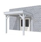 Buitenverblijf aan huis Premium I, vuren, basismodel L/B, 257x299 cm, lichtgrijs gespoten.