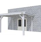 Buitenverblijf aan huis Excellent I, vuren, basismodel L/D, 357x299 cm, lichtgrijs gespoten.