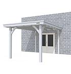 Buitenverblijf aan huis Excellent I, vuren, basismodel XXL/B, 257x392 cm, lichtgrijs gespoten.