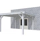 Buitenverblijf aan huis Excellent I, vuren, basismodel XXL/D, 357x392 cm, lichtgrijs gespoten.