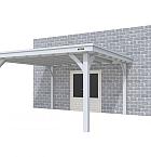 Buitenverblijf aan huis Excellent I, vuren, basismodel XXL/E, 399x392 cm, lichtgrijs gespoten.