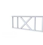 Hekwerk met kruis vuren type A, 178,5 x 73 cm, lichtgrijs gespoten.