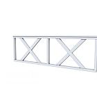 Hekwerk met kruis vuren type B, 228,5 x 73 cm, lichtgrijs gespoten.