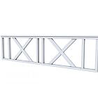 Hekwerk met kruis vuren type C, 278,5 x 73 cm, lichtgrijs gespoten.