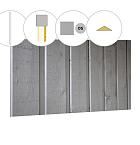 Banddeel plankenset vuren bij topgevel t.b.v. zadeldak Excellent L, lichtgrijs gespoten.