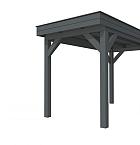 Buitenverblijf plat dak Premium I, vuren, basismodel XXL/A, 207x399 cm, antraciet gespoten.