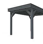 Buitenverblijf plat dak Premium I, vuren, basismodel XXL/B, 257x399 cm, antraciet gespoten.