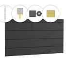 Blokhutprofiel vuren wand A, 178,5 x 224 cm, antraciet gespoten.