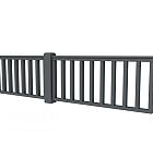 Hekwerk recht vuren type D, 328,5 x 73 cm, antraciet gespoten.