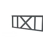 Hekwerk met kruis vuren type A, 178,5 x 73 cm, antraciet gespoten.