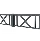 Hekwerk met kruis vuren type D, 328,5 x 73 cm, antraciet gespoten.