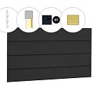 Zweeds rabat plankenset vuren bij wand D, 328,5 x 224 cm, zwart gespoten.