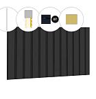 Rhombusprofiel plankenset vuren bij zijwand I, breedte 100 cm, zwart gespoten.