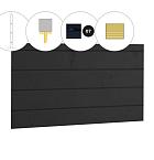 Blokhutprofiel vuren wand B, 228,5 x 224 cm, zwart gespoten.