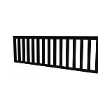 Hekwerk recht vuren type B, 228,5 x 73 cm, zwart gespoten.