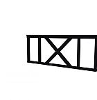 Hekwerk met kruis vuren type A, 178,5 x 73 cm, zwart gespoten.