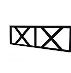 Hekwerk met kruis vuren type B, 228,5 x 73 cm, zwart gespoten.