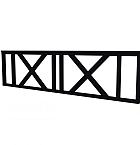 Hekwerk met kruis vuren type C, 278,5 x 73 cm, zwart gespoten.